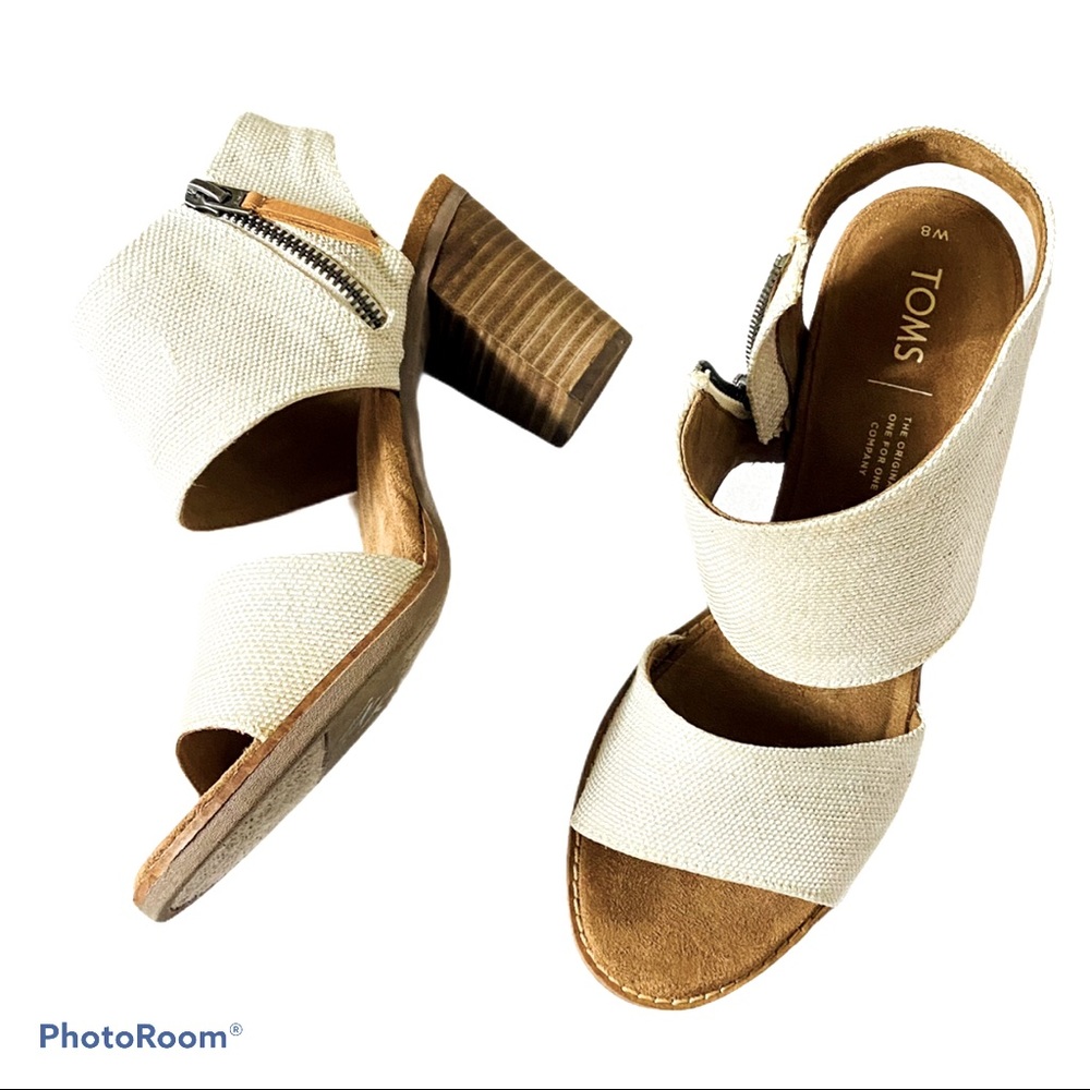 Toms Majorca tan Block Heel Sandal!
